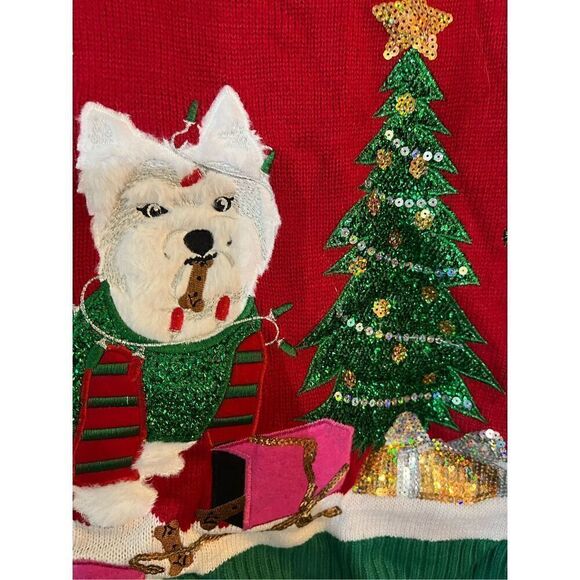 33 Degrees long sleeve crewneck Dog with Treats Christmas sweater. - Picture 5 of 5